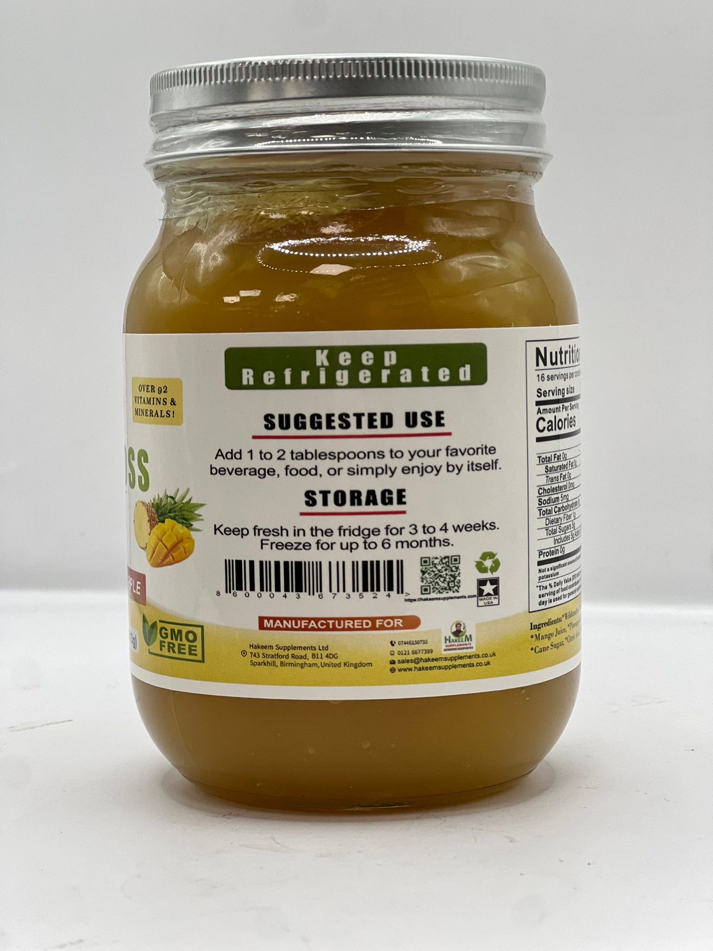 Sea Moss Gel with Mango & Pineapple 513g - Hakeem Supplements