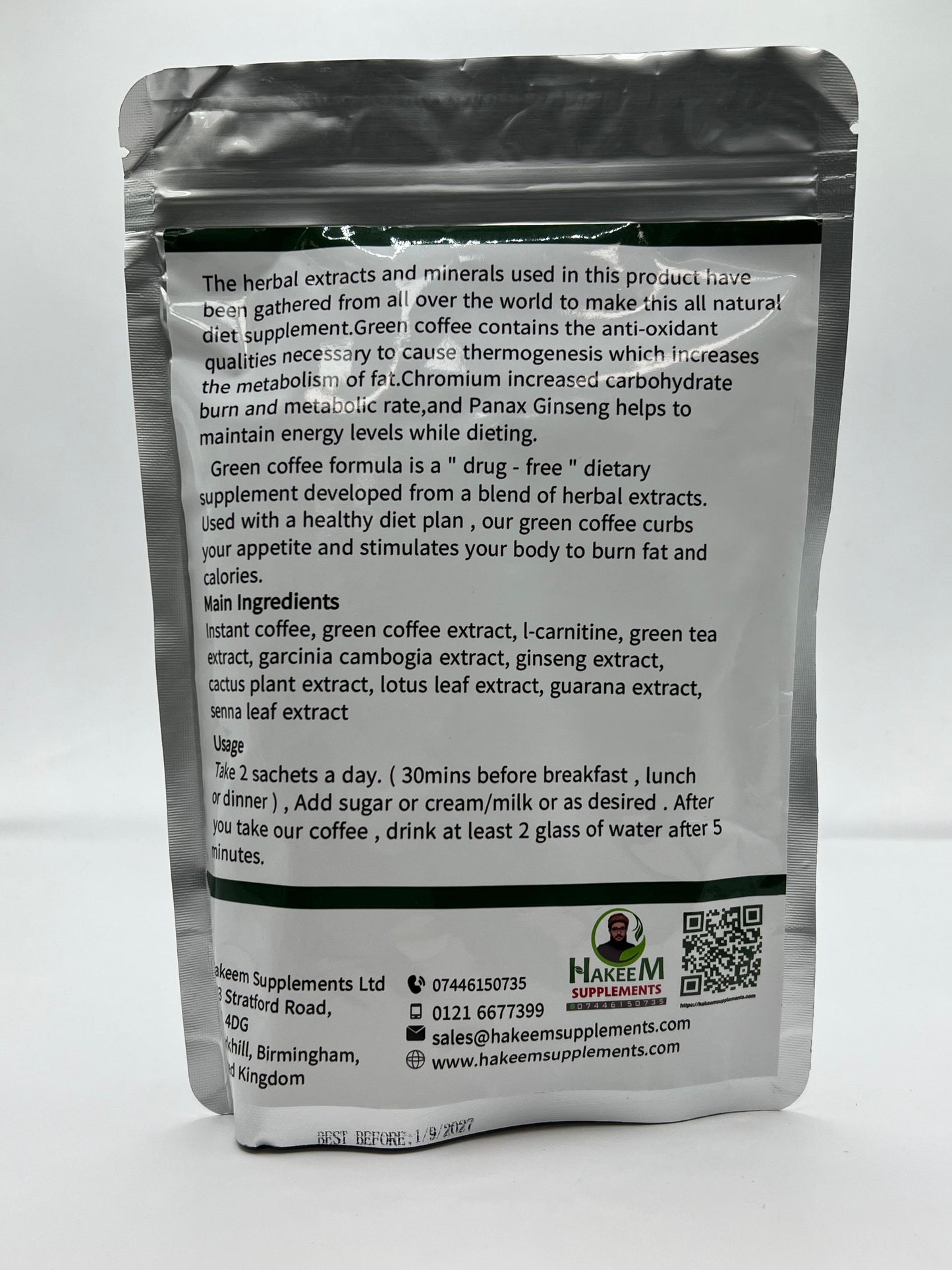 Slim Green Coffee Pouch